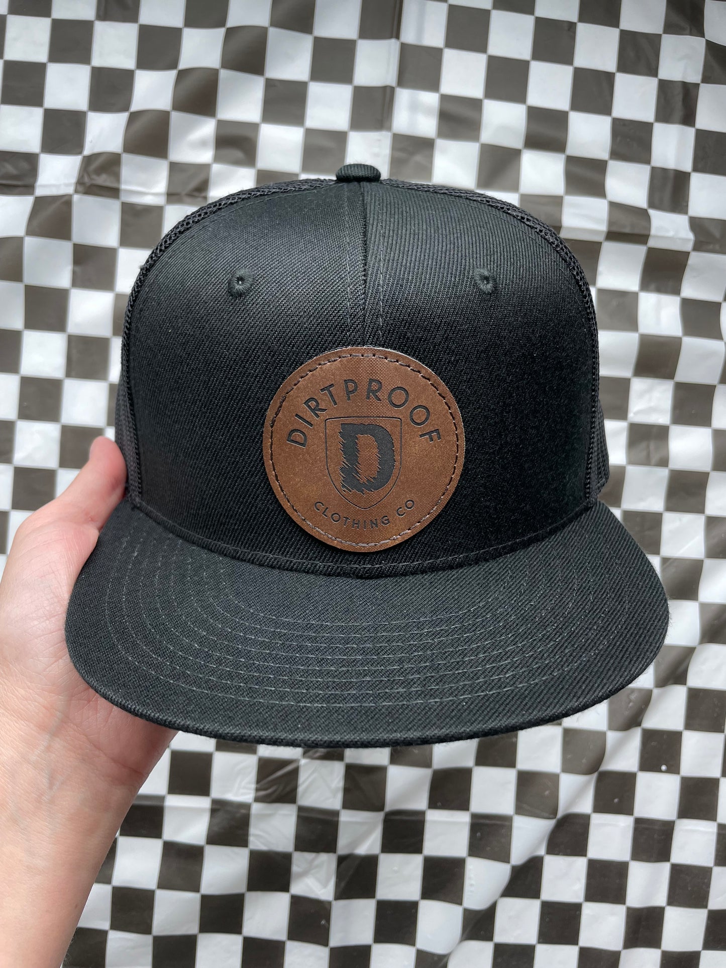 DirtProof Leather Patch Trucker Hat