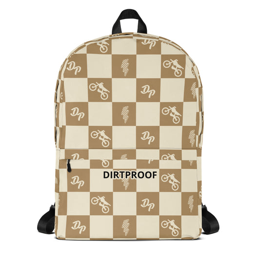 Tan Checkered Backpack