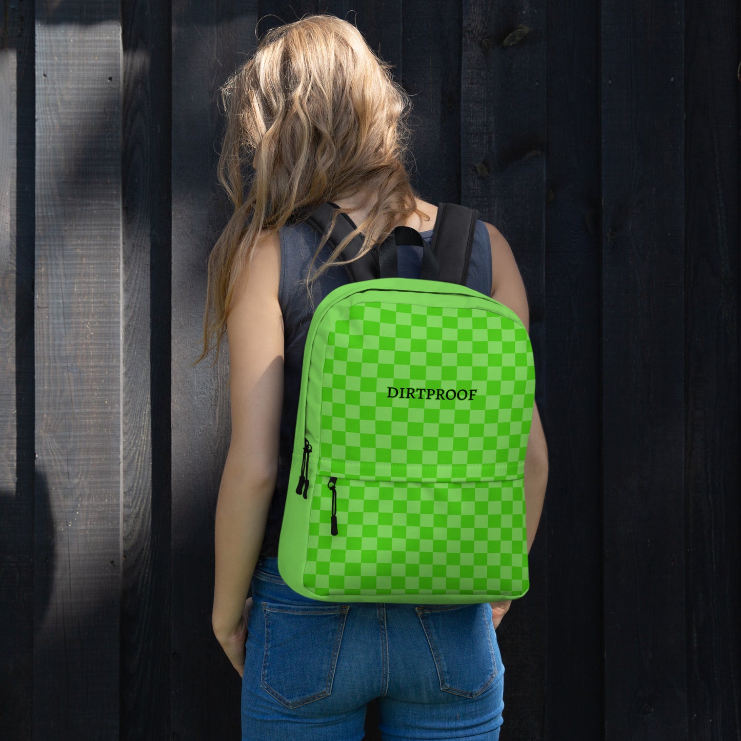 Green Checkered Backpack