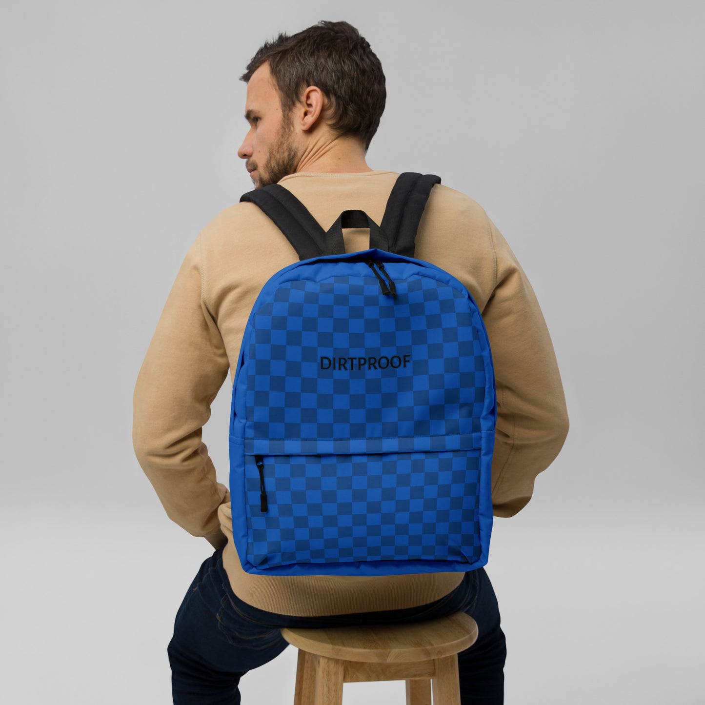 Blue Checkered Backpack