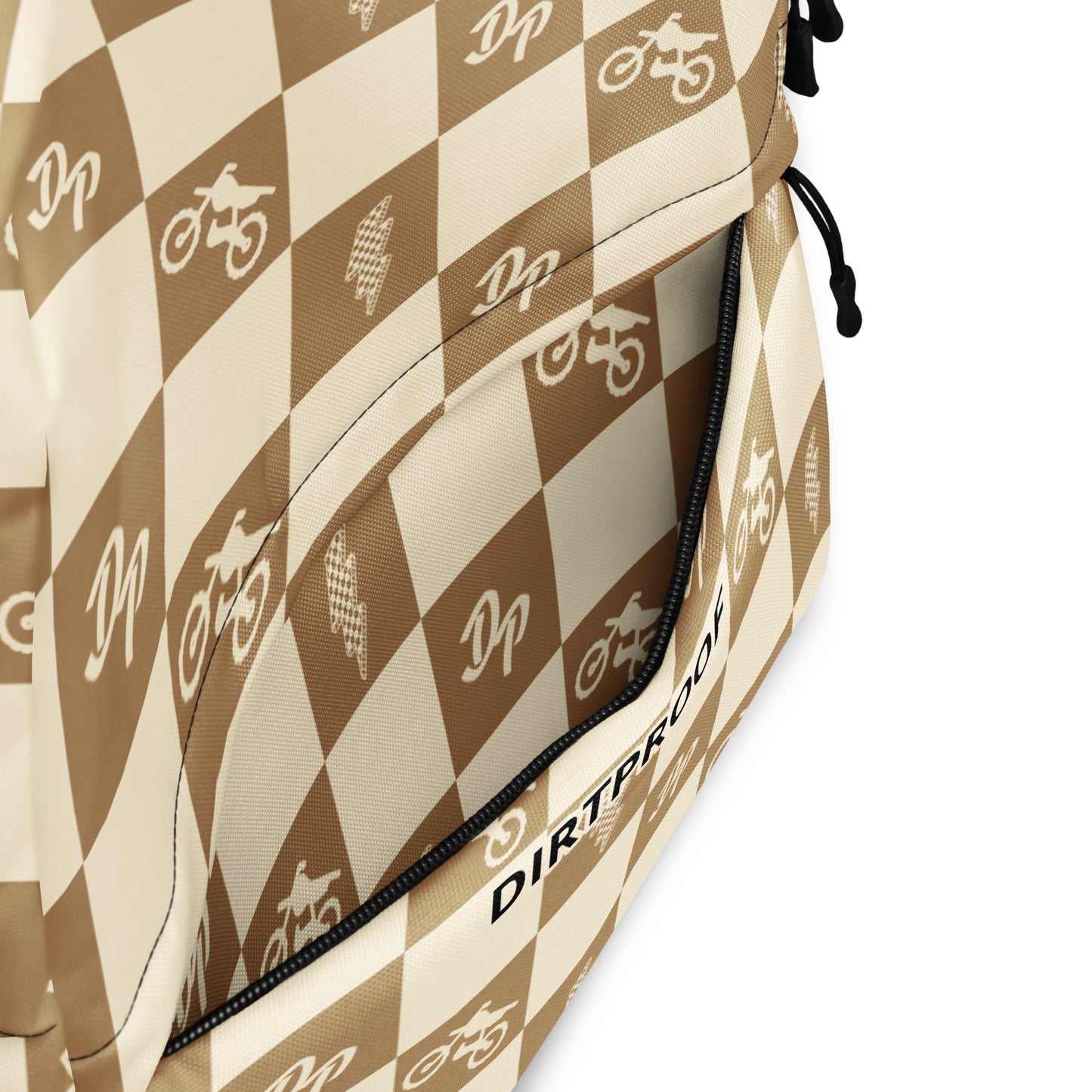 Tan Checkered Backpack