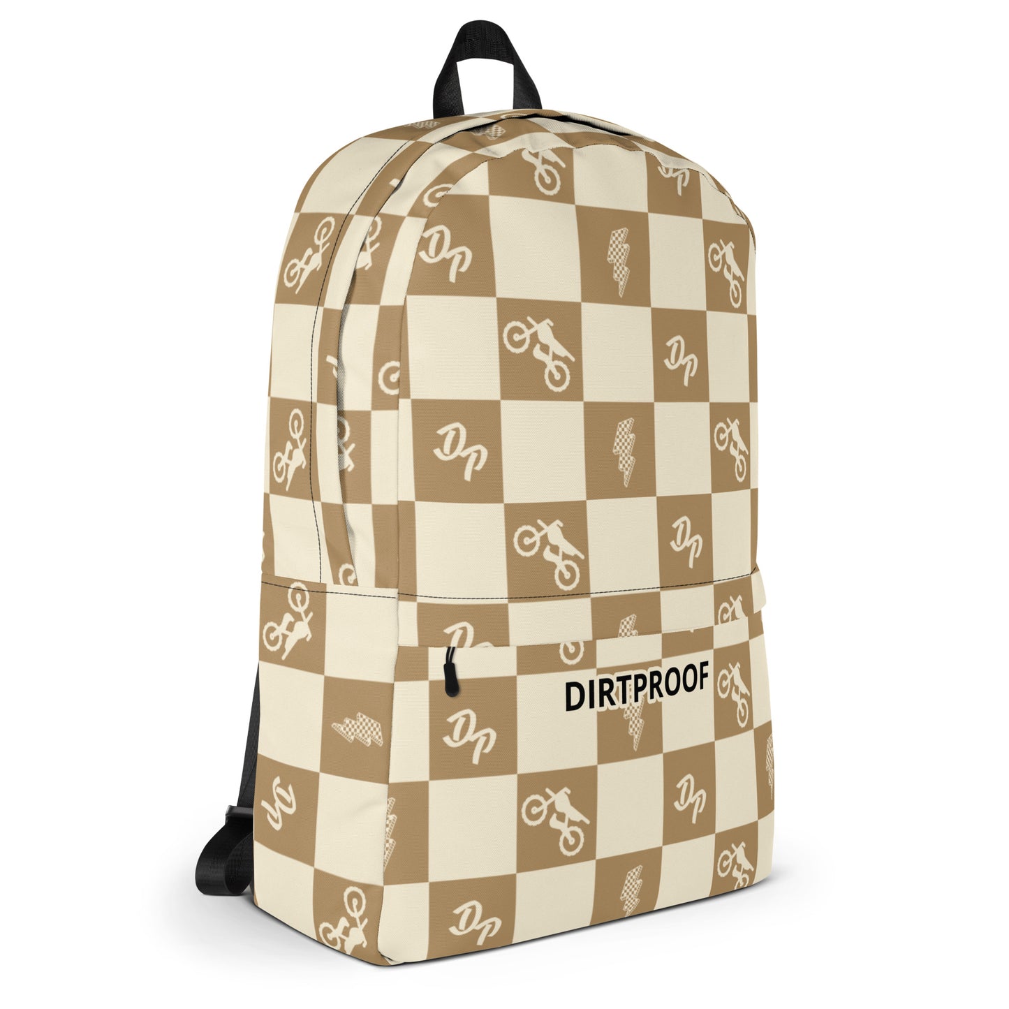 Tan Checkered Backpack