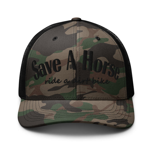 Save a Horse Embroidered Camo Hat