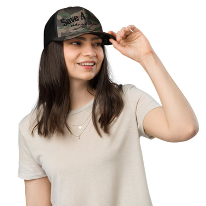 Save a Horse Embroidered Camo Hat