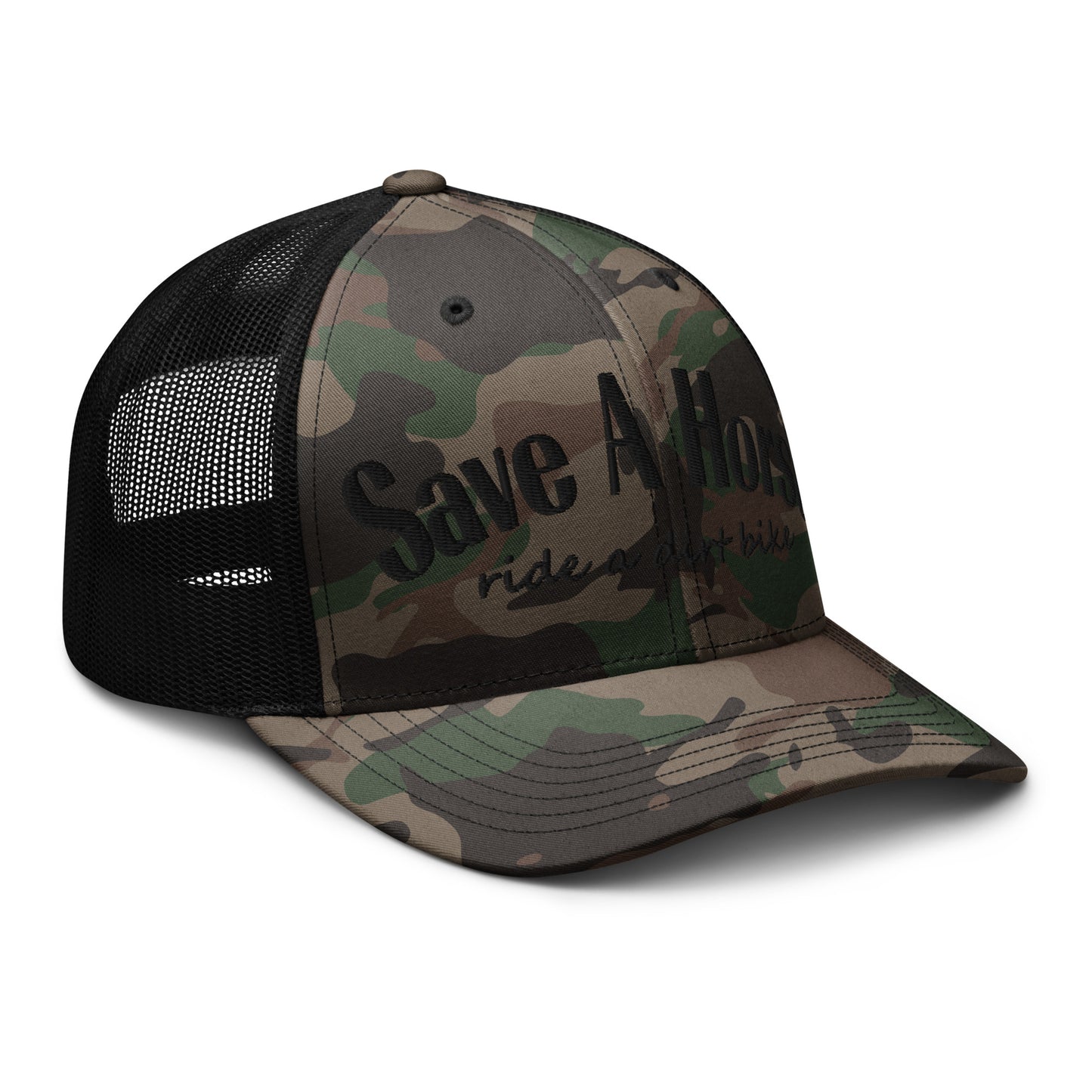 Save a Horse Embroidered Camo Hat